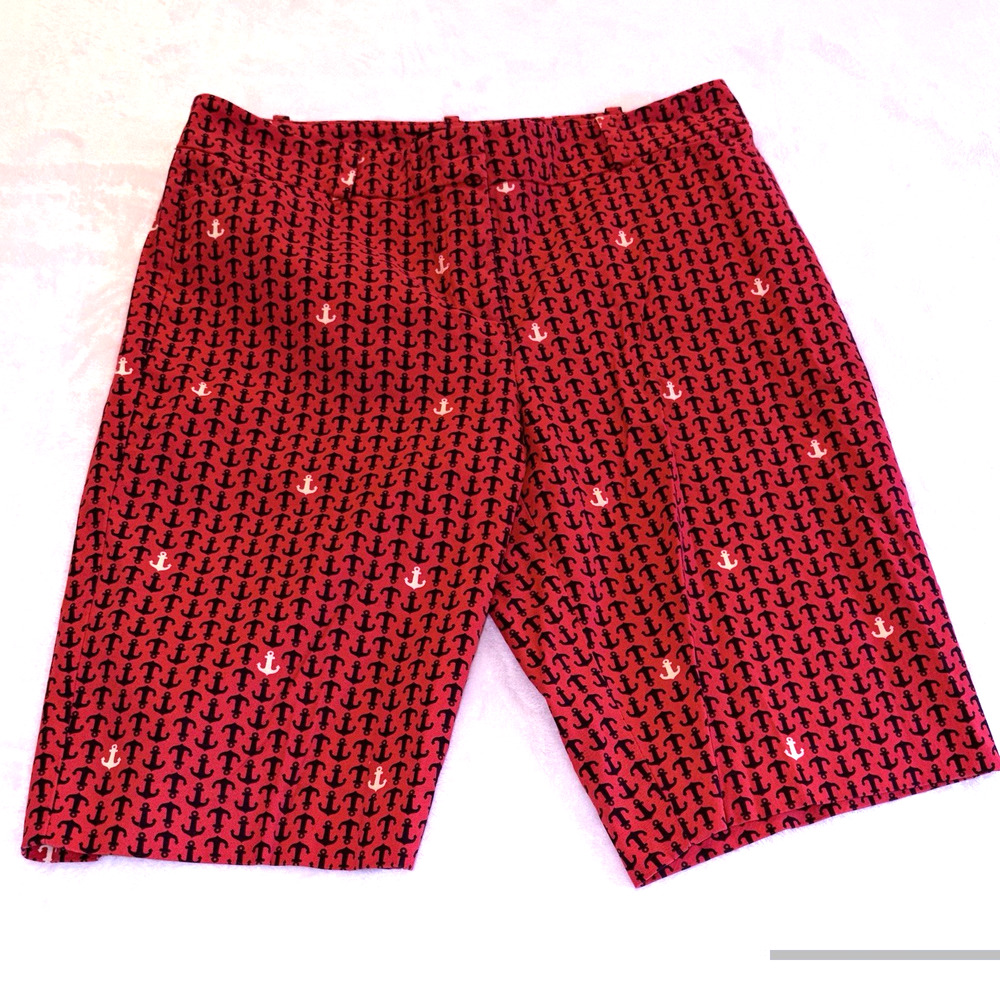 Talbots Bermuda Anchor Shorts Magenta Pink Navy White size 4